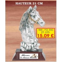 Trophée TETE Cheval  : Réf.FG350- 21 cm
